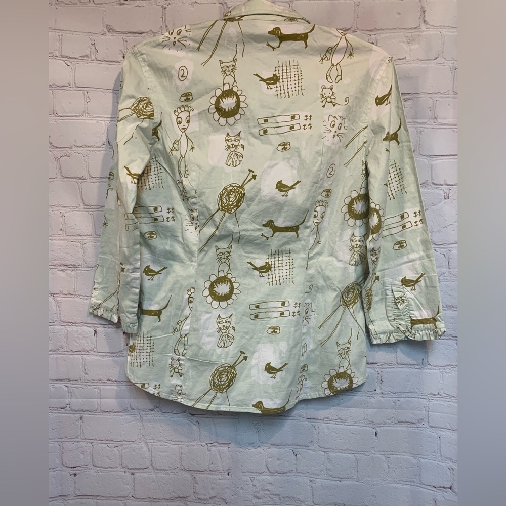 RARE Oilily Cat Mouse Mint Green Top Size XS​ - Picture 6 of 6